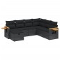 vidaXL Set de comedor de jardín 7 pzas y cojines ratán sintético negro vidaXL Set de comedor de jardín 7 pzas y cojines ratán sintético negro