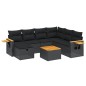 vidaXL Set de sofás de jardín 8 piezas y cojines ratán sintético negro vidaXL Set de sofás de jardín 8 piezas y cojines ratán sintético negro