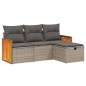 vidaXL Set de sofás de jardín 4 pzas y cojines ratán sintético gris vidaXL Set de sofás de jardín 4 pzas y cojines ratán sintético gris