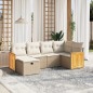vidaXL Juego de sofás jardín con cojines 6 pzas ratán sintético beige vidaXL Juego de sofás jardín con cojines 6 pzas ratán sintético beige