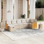 vidaXL Set sofás de jardín 7 piezas y cojines ratán sintético beige