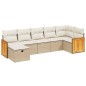 vidaXL Set sofás de jardín 7 piezas y cojines ratán sintético beige
