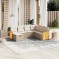 vidaXL Set sofás de jardín 7 piezas y cojines ratán sintético beige vidaXL Set sofás de jardín 7 piezas y cojines ratán sintético beige