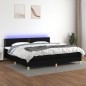vidaXL Cama box spring con colchón LED tela negro 200x200 cm vidaXL Cama box spring con colchón LED tela negro 200x200 cm