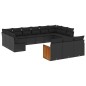 vidaXL Set de sofás de jardín y cojines 13 pzas ratán sintético negro vidaXL Set de sofás de jardín y cojines 13 pzas ratán sintético negro