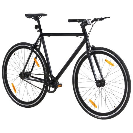 vidaXL Bicicleta de piñón fijo negro 700c 59 cm