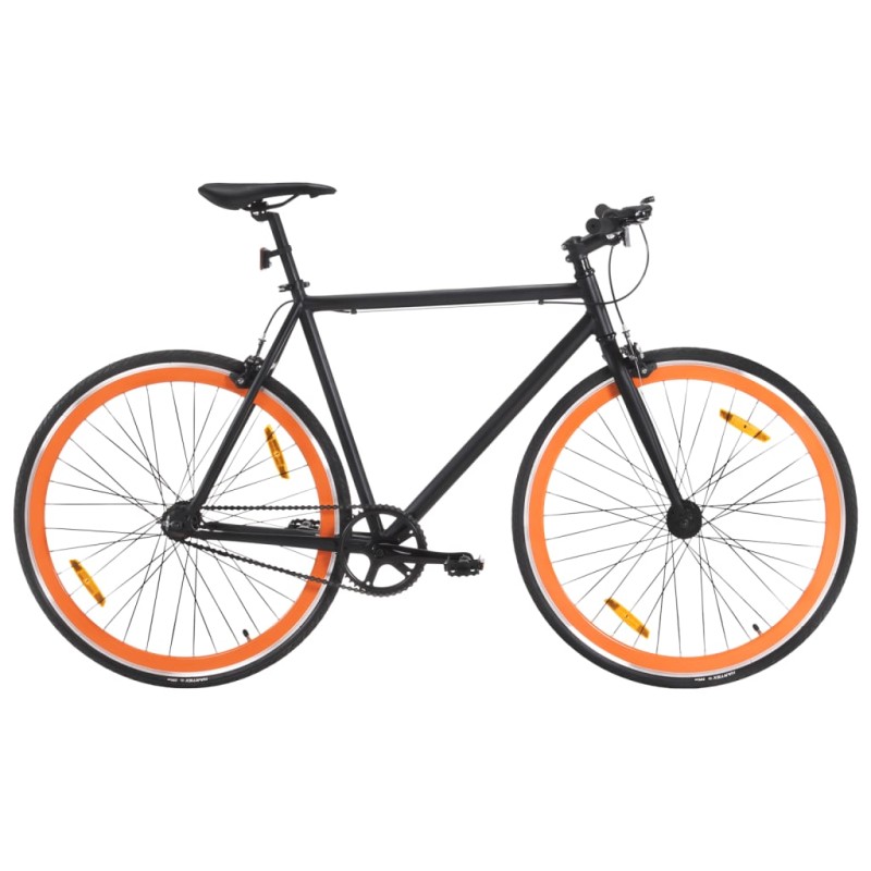 vidaXL Bicicleta de piñón fijo negro y naranja 700c 55 cm vidaXL Bicicleta de piñón fijo negro y naranja 700c 55 cm