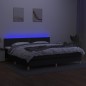 vidaXL Cama box spring con colchón LED tela negro 200x200 cm vidaXL Cama box spring con colchón LED tela negro 200x200 cm