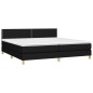 vidaXL Cama box spring con colchón LED tela negro 200x200 cm vidaXL Cama box spring con colchón LED tela negro 200x200 cm