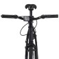 vidaXL Bicicleta de piñón fijo negro y azul 700c 51 cm