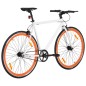 vidaXL Bicicleta de piñón fijo blanco y naranja 700c 51 cm