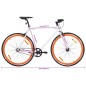 vidaXL Bicicleta de piñón fijo blanco y naranja 700c 51 cm