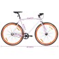 vidaXL Bicicleta de piñón fijo blanco y naranja 700c 59 cm vidaXL Bicicleta de piñón fijo blanco y naranja 700c 59 cm