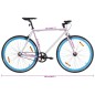 vidaXL Bicicleta de piñón fijo blanco y azul 700c 51 cm vidaXL Bicicleta de piñón fijo blanco y azul 700c 51 cm