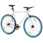 vidaXL Bicicleta de piñón fijo blanco y azul 700c 59 cm vidaXL Bicicleta de piñón fijo blanco y azul 700c 59 cm