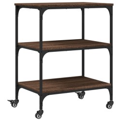 vidaXL Carrito de cocina madera de ingeniería marrón roble 60x41x76 cm