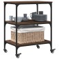 vidaXL Carrito de cocina madera de ingeniería marrón roble 60x41x76 cm vidaXL Carrito de cocina madera de ingeniería marrón roble 60x41x76 cm