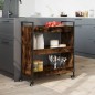 vidaXL Carrito de cocina madera ingeniería roble ahumado 70x30x82 cm vidaXL Carrito de cocina madera ingeniería roble ahumado 70x30x82 cm