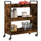 vidaXL Carrito de cocina madera ingeniería roble ahumado 70x30x82 cm vidaXL Carrito de cocina madera ingeniería roble ahumado 70x30x82 cm