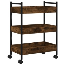 vidaXL Carrito de cocina madera ingeniería roble ahumado 50x30x70 cm