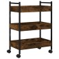 vidaXL Carrito de cocina madera ingeniería roble ahumado 50x30x70 cm vidaXL Carrito de cocina madera ingeniería roble ahumado 50x30x70 cm