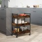 vidaXL Carrito de cocina madera ingeniería roble ahumado 50x30x70 cm vidaXL Carrito de cocina madera ingeniería roble ahumado 50x30x70 cm