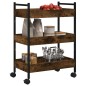 vidaXL Carrito de cocina madera ingeniería roble ahumado 50x30x70 cm vidaXL Carrito de cocina madera ingeniería roble ahumado 50x30x70 cm
