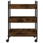 vidaXL Carrito de cocina madera ingeniería roble ahumado 50x30x70 cm vidaXL Carrito de cocina madera ingeniería roble ahumado 50x30x70 cm