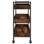 vidaXL Carrito de cocina madera ingeniería roble ahumado 50x30x70 cm vidaXL Carrito de cocina madera ingeniería roble ahumado 50x30x70 cm