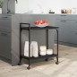 vidaXL Carrito de cocina de madera de ingeniería negro 60,5x31x72,5 cm vidaXL Carrito de cocina de madera de ingeniería negro 60,5x31x72,5 cm