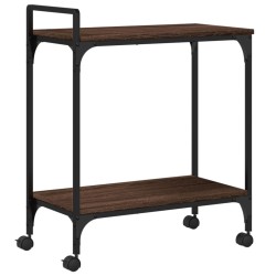 vidaXL Carrito de cocina madera ingeniería marrón roble 60,5x31x72,5cm