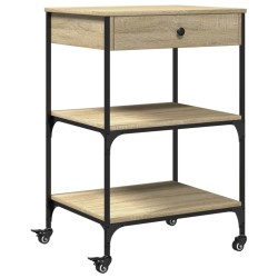 vidaXL Carrito de cocina madera ingeniería roble Sonoma 60x48x89,5 cm