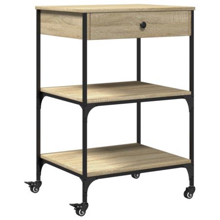 vidaXL Carrito de cocina madera ingeniería roble Sonoma 60x48x89,5 cm