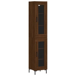 vidaXL Aparador alto madera contrachapada roble marrón 34,5x34x180 cm
