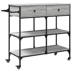vidaXL Carrito de cocina madera ingeniería gris Sonoma 105x42x95 cm