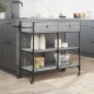 vidaXL Carrito de cocina madera ingeniería gris Sonoma 105x42x95 cm vidaXL Carrito de cocina madera ingeniería gris Sonoma 105x42x95 cm