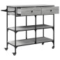 vidaXL Carrito de cocina madera ingeniería gris Sonoma 105x42x95 cm vidaXL Carrito de cocina madera ingeniería gris Sonoma 105x42x95 cm