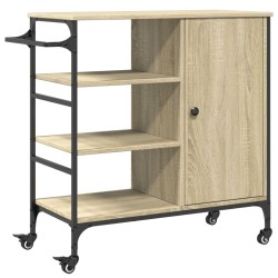 vidaXL Carrito de cocina madera ingeniería Sonoma 87,5x38,5x84,5 cm