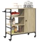 vidaXL Carrito de cocina madera ingeniería Sonoma 87,5x38,5x84,5 cm vidaXL Carrito de cocina madera ingeniería Sonoma 87,5x38,5x84,5 cm