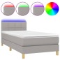 vidaXL Cama box spring con colchón tela y LED gris claro 90x190 cm vidaXL Cama box spring con colchón tela y LED gris claro 90x190 cm