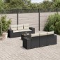 vidaXL Set de comedor de jardín 7 pzas y cojines ratán sintético negro vidaXL Set de comedor de jardín 7 pzas y cojines ratán sintético negro
