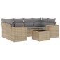vidaXL Set sofás de jardín 7 piezas y cojines ratán sintético beige vidaXL Set sofás de jardín 7 piezas y cojines ratán sintético beige
