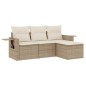 vidaXL Juego de sofás jardín con cojines 4 pzas ratán sintético beige vidaXL Juego de sofás jardín con cojines 4 pzas ratán sintético beige