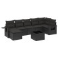 vidaXL Set de sofás de jardín 8 piezas y cojines ratán sintético negro vidaXL Set de sofás de jardín 8 piezas y cojines ratán sintético negro