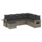 vidaXL Set de sofás de jardín 7 piezas con cojines ratán PE gris vidaXL Set de sofás de jardín 7 piezas con cojines ratán PE gris