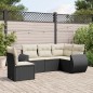 vidaXL Set de muebles de jardín 5 pzas y cojines ratán sintético negro vidaXL Set de muebles de jardín 5 pzas y cojines ratán sintético negro
