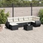 vidaXL Set de comedor de jardín 7 pzas y cojines ratán sintético negro vidaXL Set de comedor de jardín 7 pzas y cojines ratán sintético negro