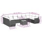vidaXL Set de sofás de jardín 11 pzas y cojines ratán sintético negro
