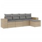 vidaXL Juego de sofás jardín con cojines 5 pzas ratán sintético beige vidaXL Juego de sofás jardín con cojines 5 pzas ratán sintético beige