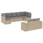 vidaXL Set de sofás de jardín 9 pzas con cojines ratán sintético beige vidaXL Set de sofás de jardín 9 pzas con cojines ratán sintético beige